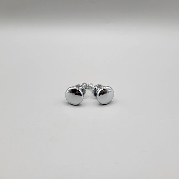 Chrome Drawer Knobs Pulls Chrome Plated Polished Round Set of 2 - Picture 2 of 4